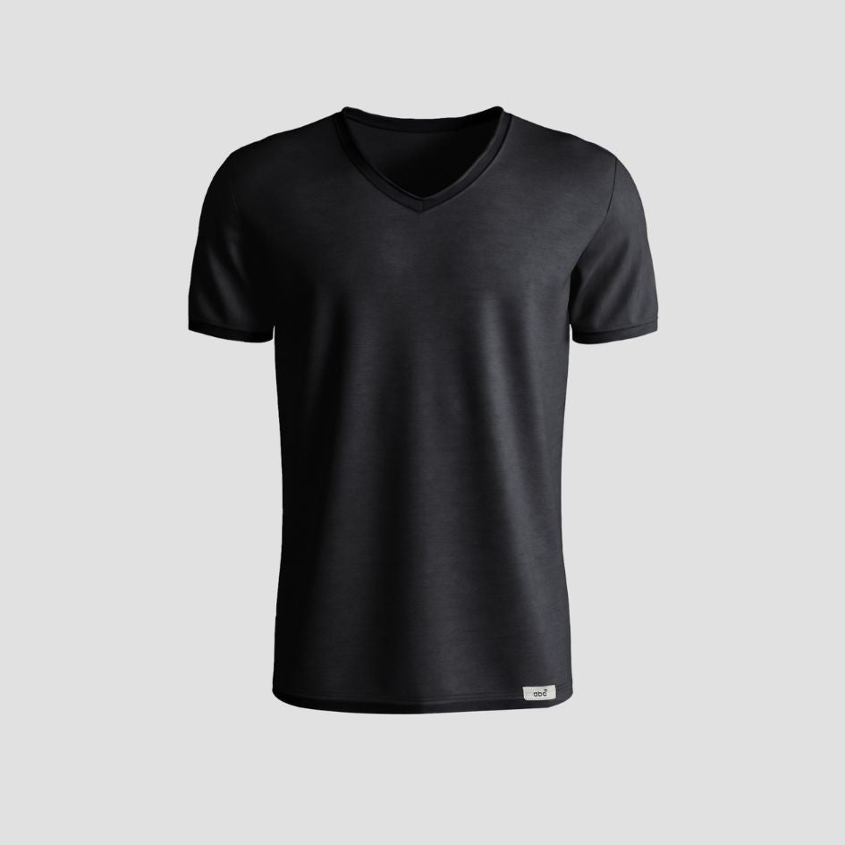 Herren-Unterhemden | t-shirt baumwolle schwarz | v-ausschnitt | Cotton Majesty | rule your comfort