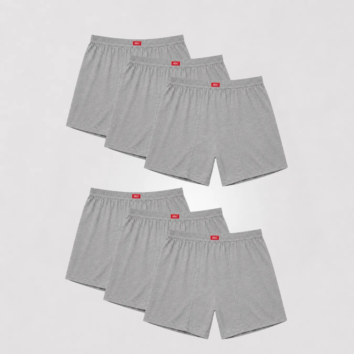 cm-pack-6 | weite Herren-Boxershorts | 100% baumwolle grau | 6er-pack | Cotton Majesty