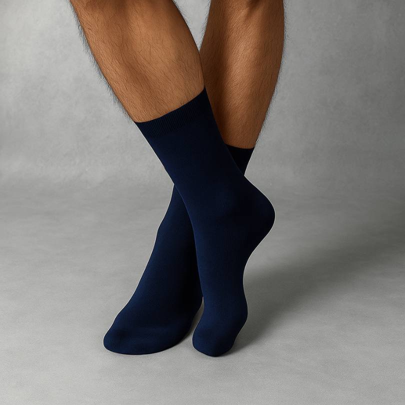 Classic Comfort marineblaue Herrensocken aus Modal im modernen Design – 3er-Pack von Cotton Majesty