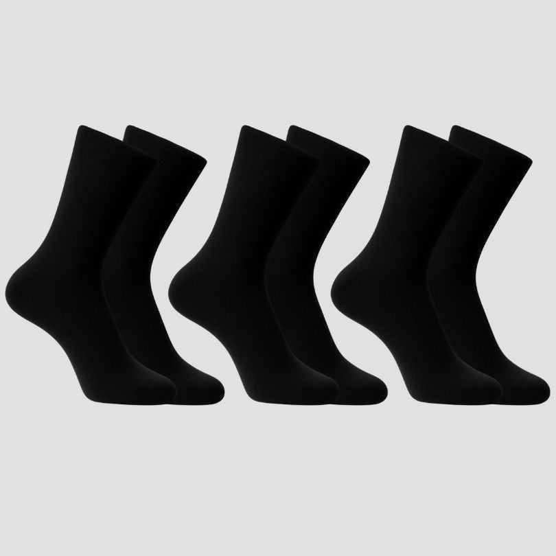 Classic Comfort 3er-Pack klassische schwarze Herrensocken aus Modal von Cotton Majesty