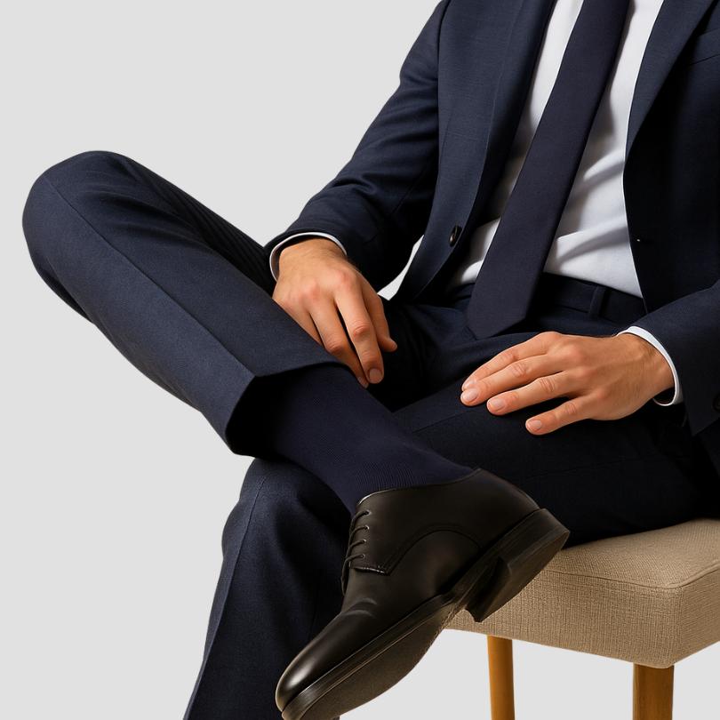 Classic Comfort – 3er-Pack klassische Herrensocken in Marineblau aus Modal von Cotton Majesty. Perfekt für Business-Outfits, seidig-weich, atmungsaktiv und feuchtigkeitsregulierend für ganztägigen Komfort.