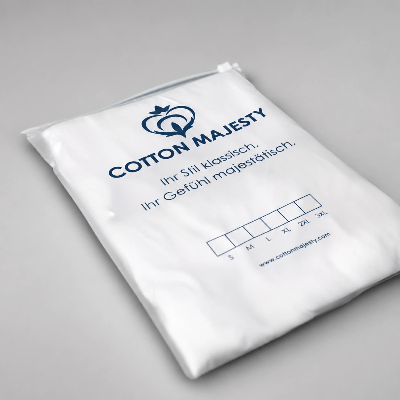 Verpackung von Cotton Majesty für hochwertige Herrenunterwäsche