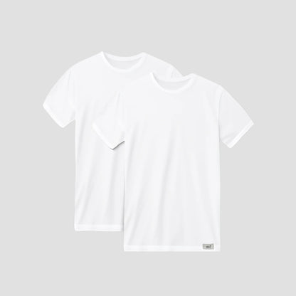Herren-Unterhemd 2er pack | 100% baumwolle weiß | Rundhals | Cotton Majesty | rule your comfort