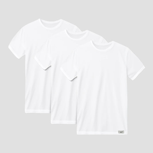 Herren-Unterhemd 3er pack | 100% baumwolle weiß | Rundhals | Cotton Majesty