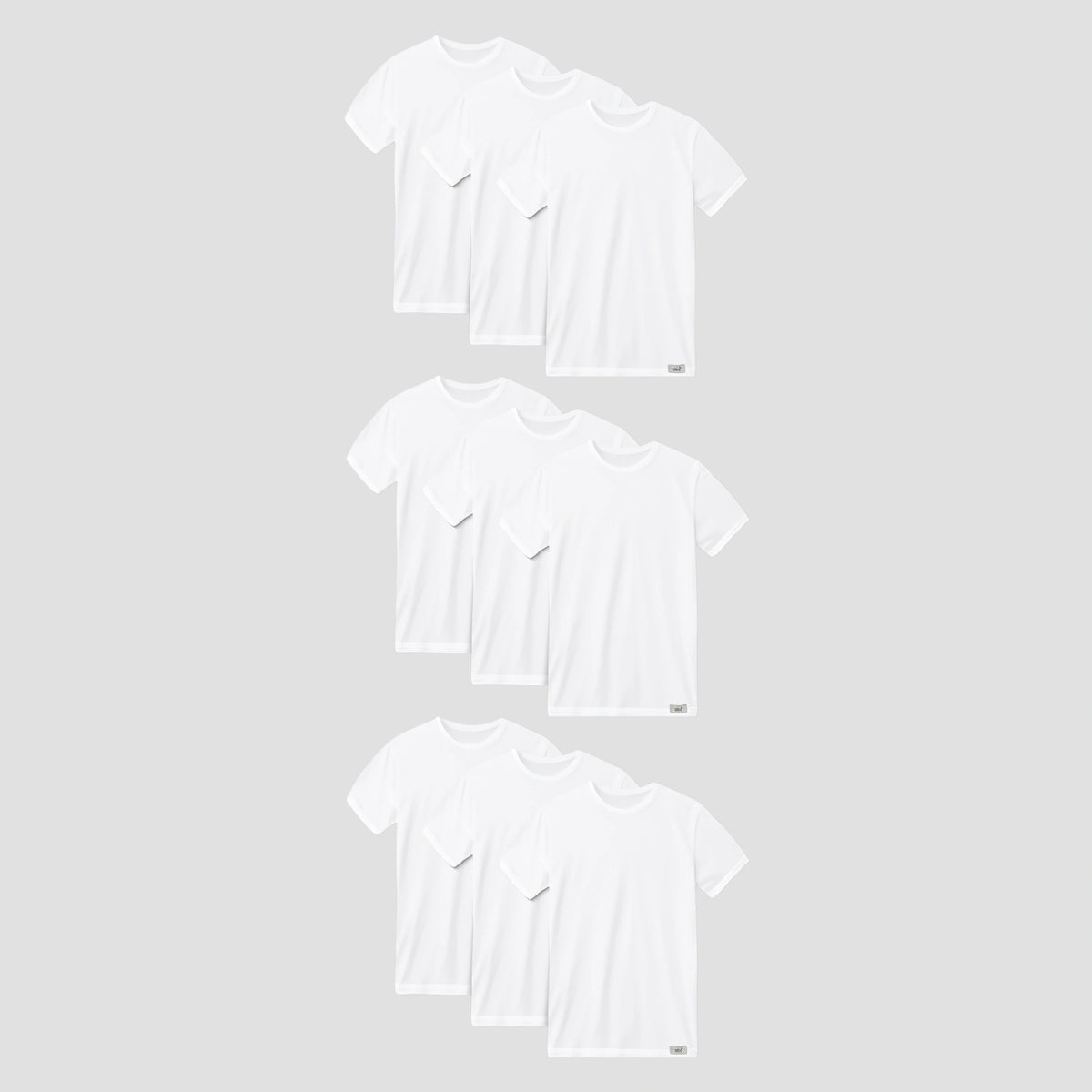 cm-pack-9 | Herren-Unterhemd 9er pack | 100% baumwolle weiß | Rundhals | Cotton Majesty