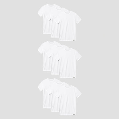 cm-pack-9 | Herren-Unterhemd 9er pack | 100% baumwolle weiß | Rundhals | Cotton Majesty