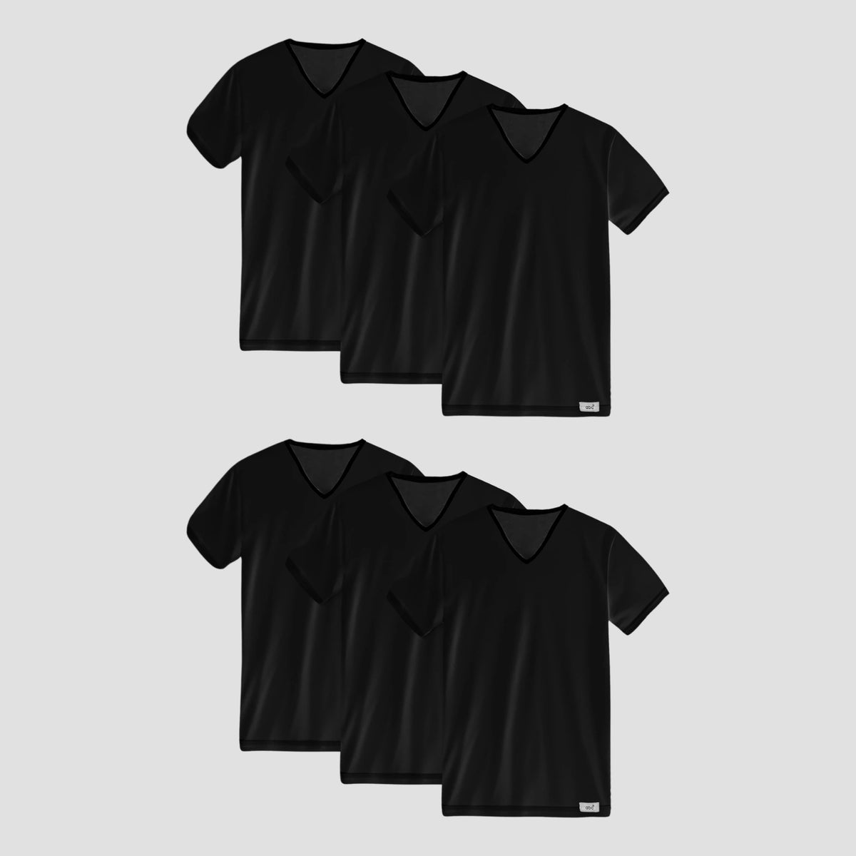 cm-pack-6 | Herren-Unterhemd 6er pack | 100% baumwolle schwarz | v-ausschnitt | Cotton Majesty