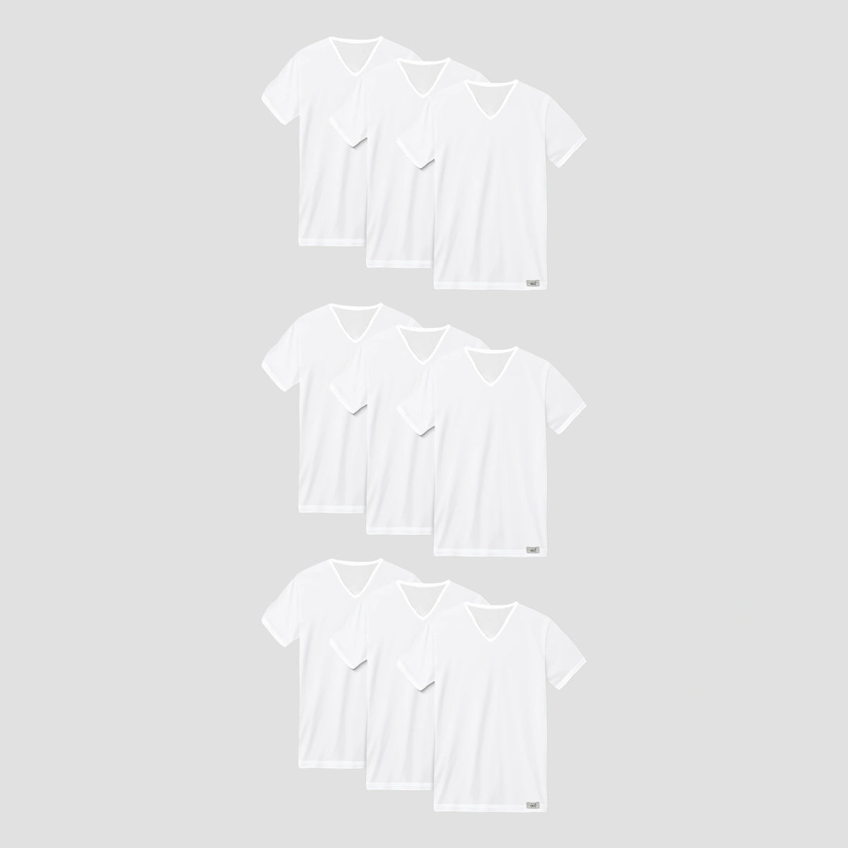 cm-pack-9 | Herren-Unterhemd 9er pack | 100% baumwolle weiß | v-ausschnitt | Cotton Majesty