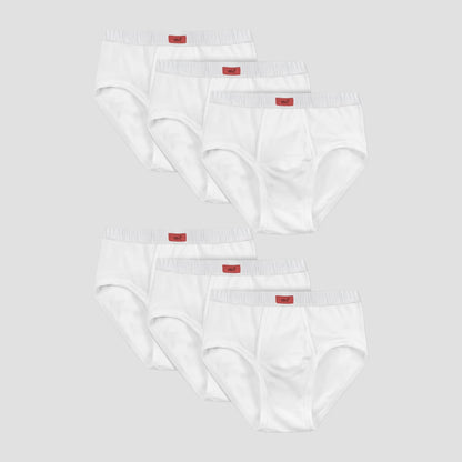 cm-pack-6 | Herren-unterhose | slip 100% baumwolle weiß | 6er pack | Cotton Majesty