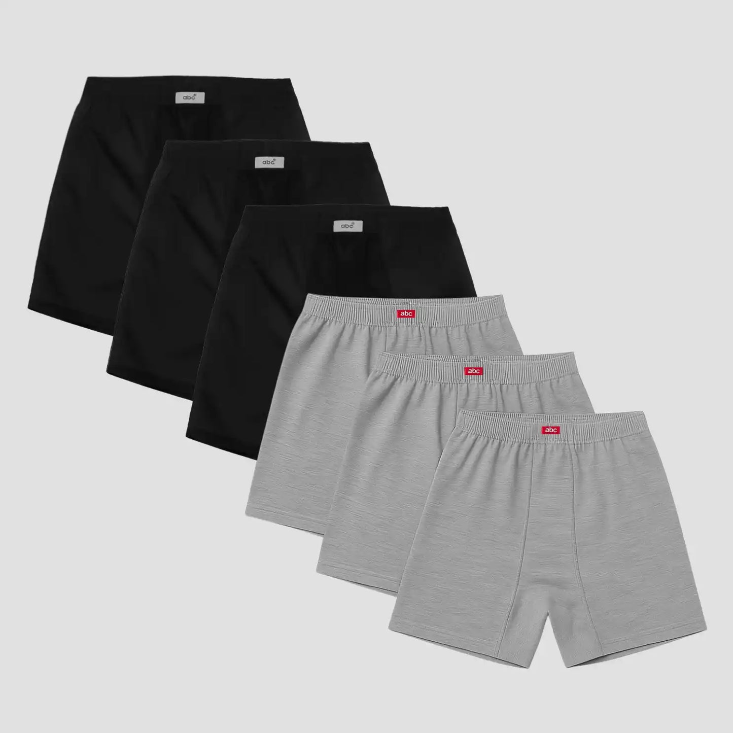 weite Herren-Boxershorts  | 100% baumwolle | 6er-pack | schwarz und grau | Cotton Majesty | rule your comfort