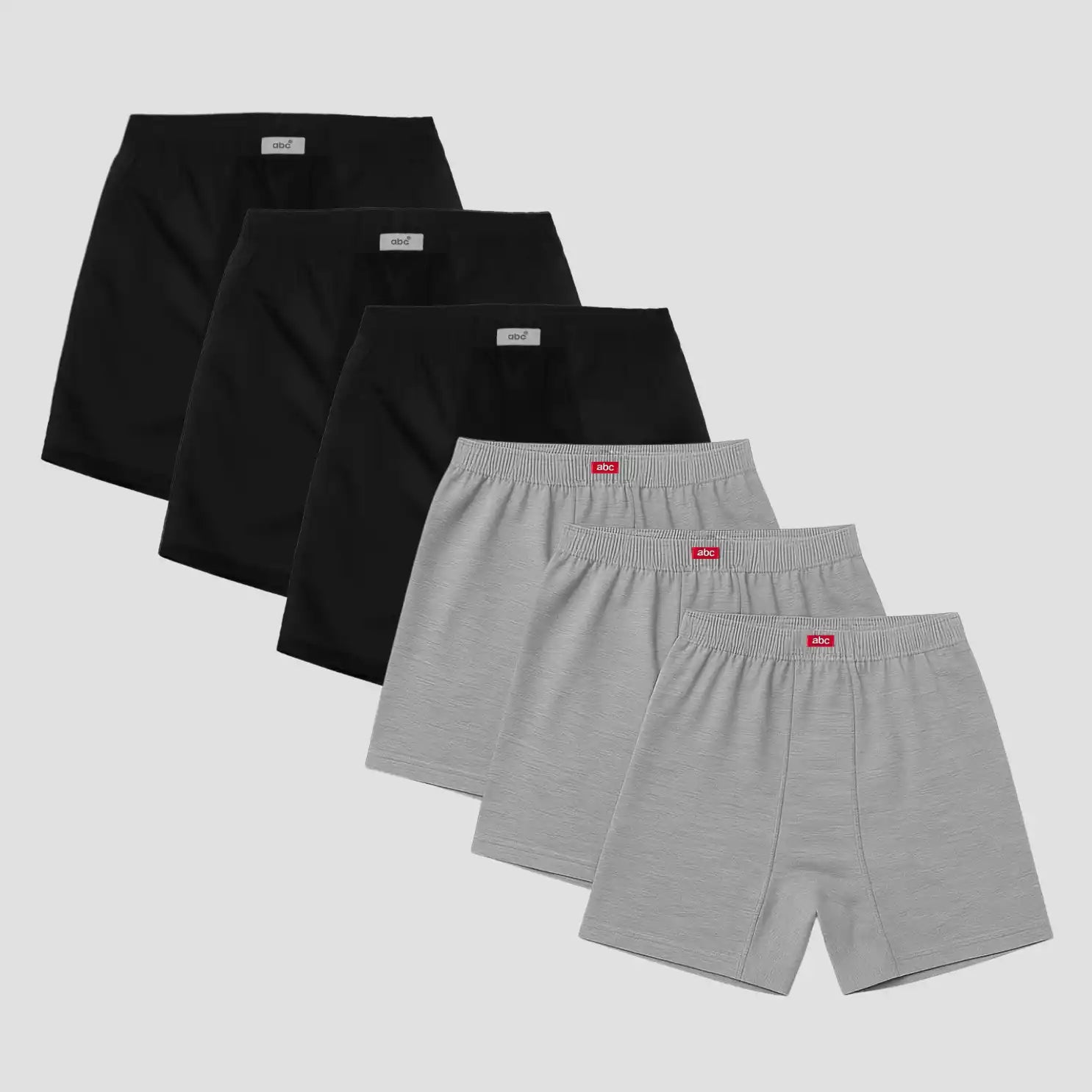 weite Herren-Boxershorts  | 100% baumwolle | 6er-pack | schwarz und grau | Cotton Majesty | rule your comfort