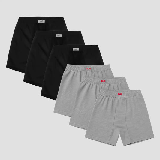 weite Herren-Boxershorts  | 100% baumwolle | 6er-pack | schwarz und grau | Cotton Majesty | rule your comfort