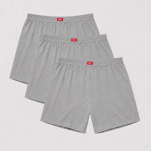 weite Herren-Boxershorts  | 100% baumwolle grau | 3er-pack | Cotton Majesty | rule your comfort