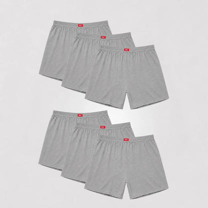 cm-pack-6 | weite Herren-Boxershorts  | 100% baumwolle grau | 6er-pack | Cotton Majesty