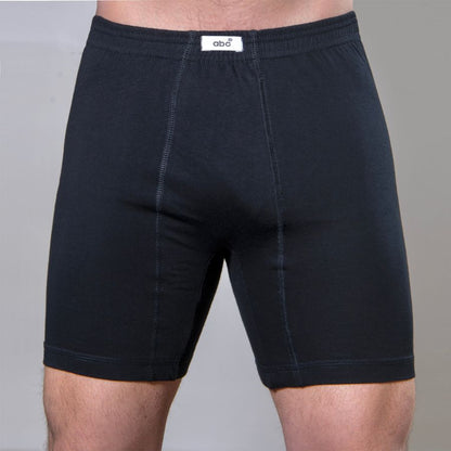 weite Herren-Boxershorts  | 100% baumwolle schwarz von Cotton Majesty | rule your comfort | Frontbild