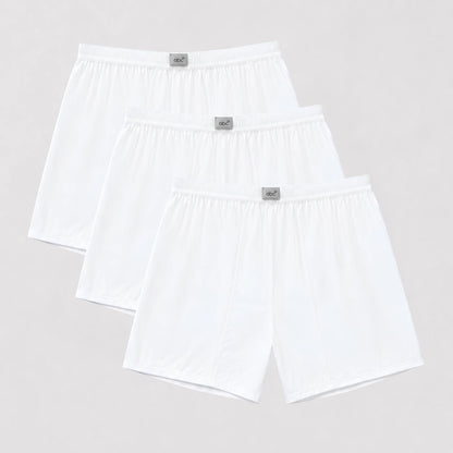 cm-pack-3 | weite Herren-Boxershorts  | 100% baumwolle weiß | 3er-pack | Cotton Majesty