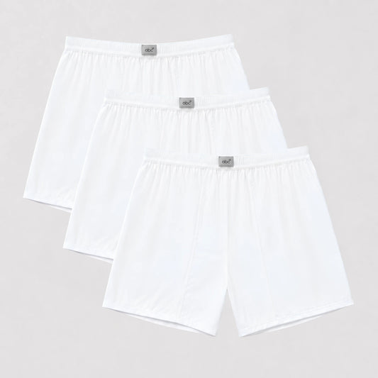 weite Herren-Boxershorts  | 100% baumwolle weiß | 3er-pack | Cotton Majesty | rule your comfort