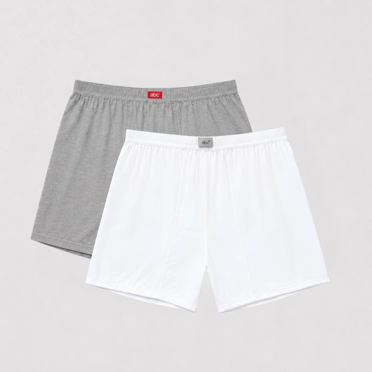 weite Herren-Boxershorts  | 100% baumwolle (weiß/grau) | 2er-pack | Cotton Majesty | rule your comfort