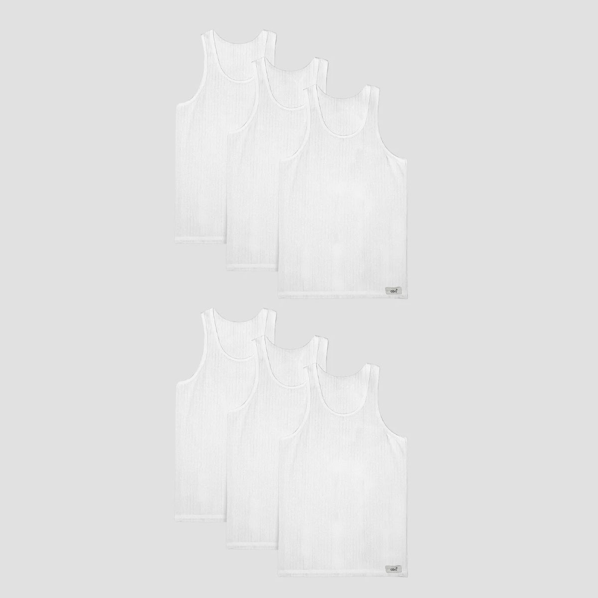 cm-pack-6 | Unterhemd fuer Herren tanktop | 6er pack 100% baumwolle weiss | doppelripp | Cotton Majesty
