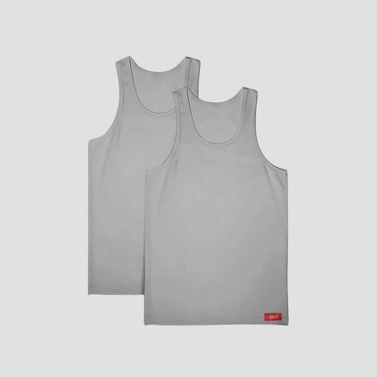 Herren Unterhemd | Tanktops 2er pack | aermellos baumwolle  | grau | herren | Cotton Majesty | rule your comfort