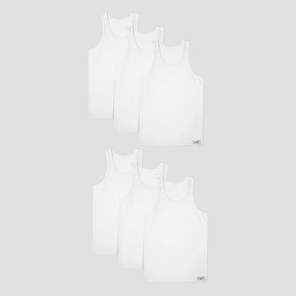 cm-pack-6 | Herren Unterhemd | Tanktops 6er pack 100% baumwolle  | weiss | Cotton Majesty