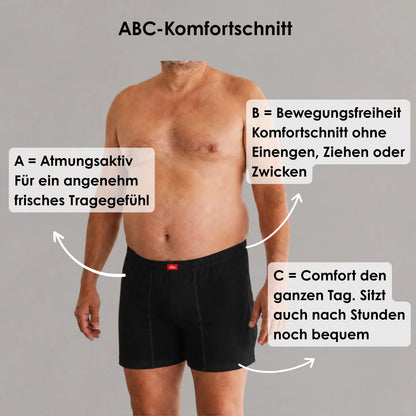 ABC-Komfortschnitt Boxershorts mit atmungsaktiver Baumwolle, Bewegungsfreiheit und Komfort im Alltag