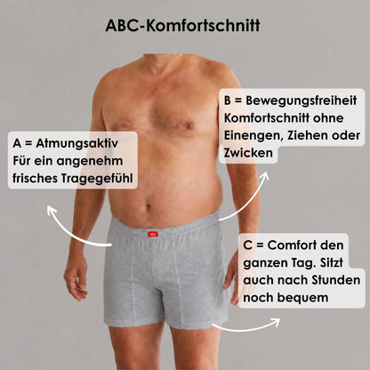 ABC-Komfortschnitt Boxershorts mit atmungsaktiver Baumwolle, Bewegungsfreiheit und Komfort im Alltag