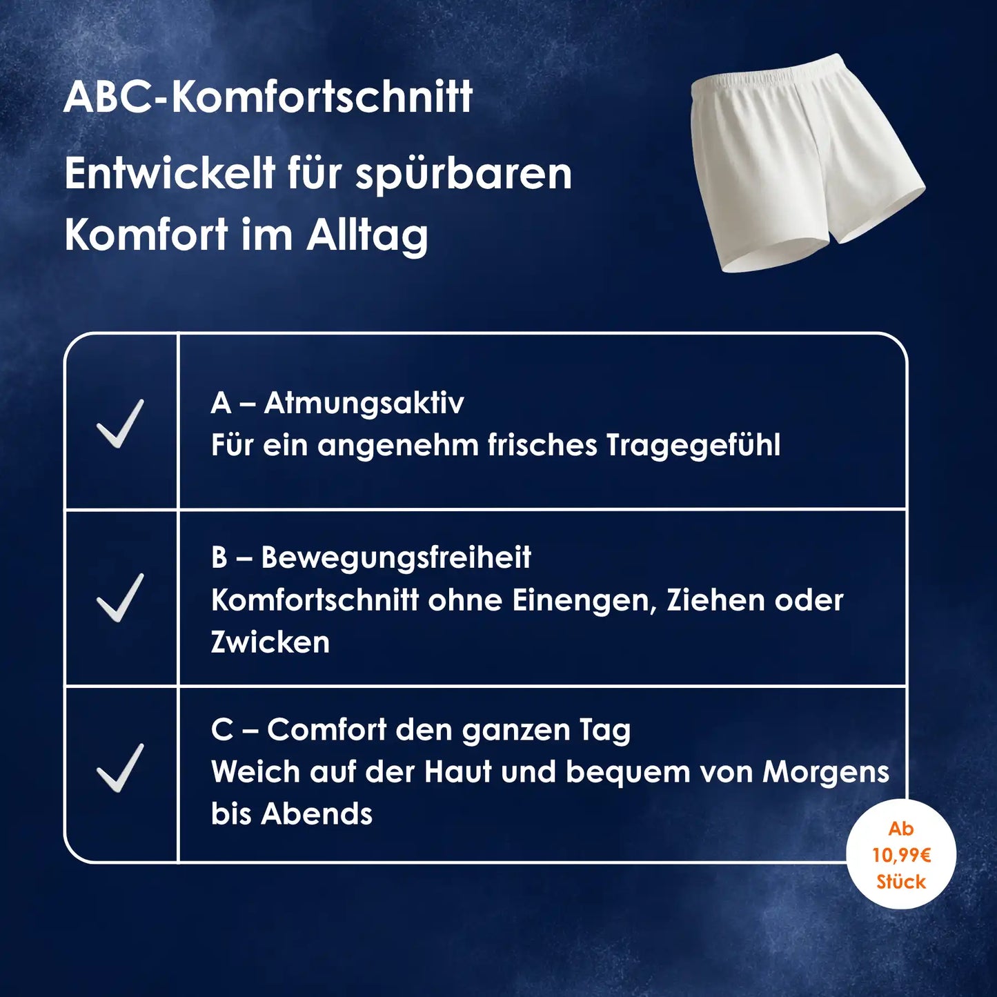 ABC-Komfortschnitt Boxershorts mit atmungsaktiver Baumwolle, Bewegungsfreiheit und Komfort im Alltag