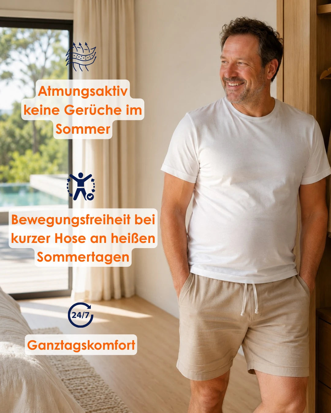 Herren Boxershorts mit ABC-Komfortschnitt für natürliche Atmungsaktivität, Bewegungsfreiheit und Ganztagskomfort