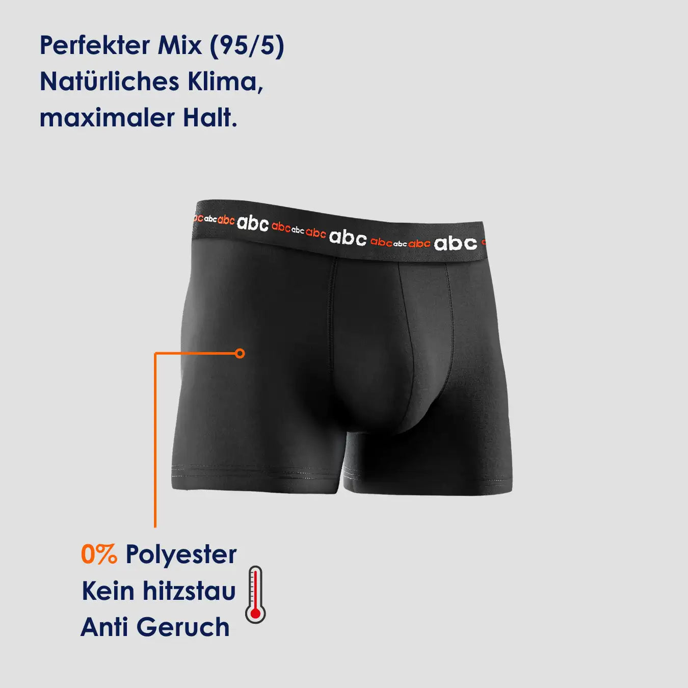 Schwarze enganliegende Herren-Boxershorts von Cotton Majesty aus 95 % Baumwolle und 5 % Elasthan, 0 % Polyester, für natürliches Körperklima und maximalen Halt.