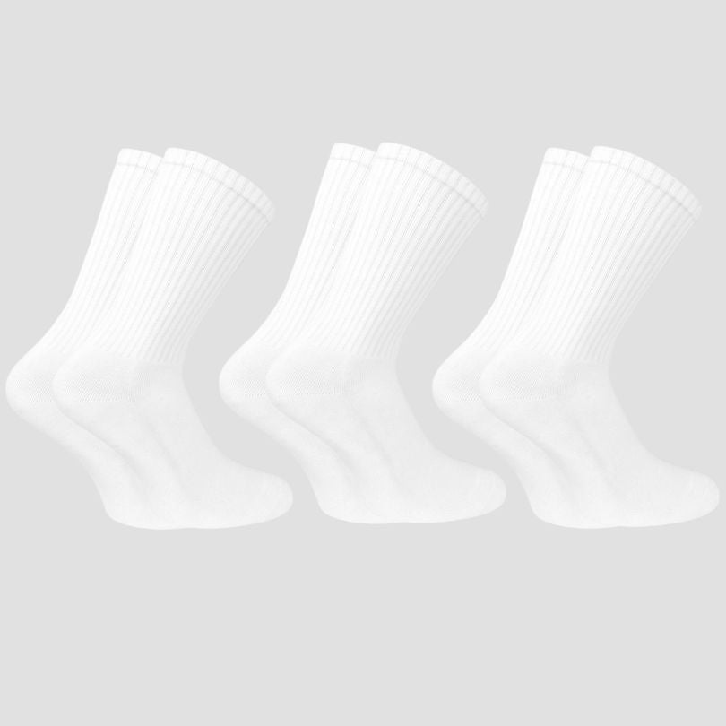 Daily Move – 3er-Pack sportliche Herrensocken in Weiß aus Baumwolle von Cotton Majesty