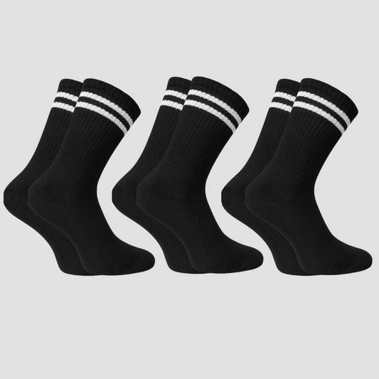 Energy Flow – 3er-Pack sportliche Herrensocken in Schwarz aus Baumwolle von Cotton Majesty