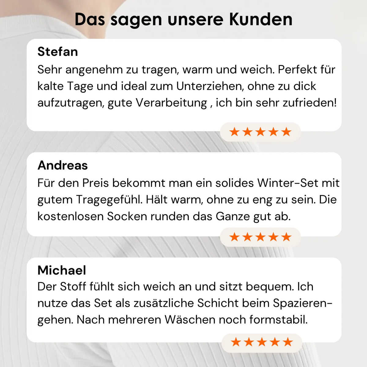 Herren Thermounterwäsche Set mit 5-Sterne-Bewertung und 60 Tage risikofreies Testen.