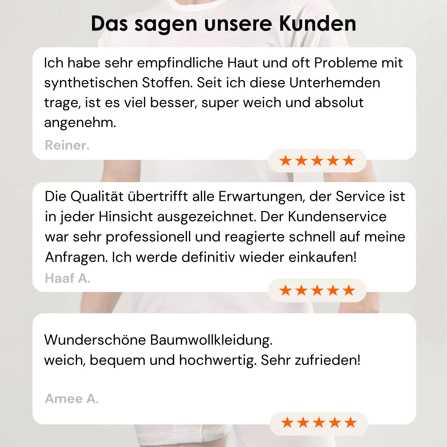 Herren Unterhemd mit V-Ausschnitt, 5-Sterne-Bewertung und 60 Tage risikofreies Testen.