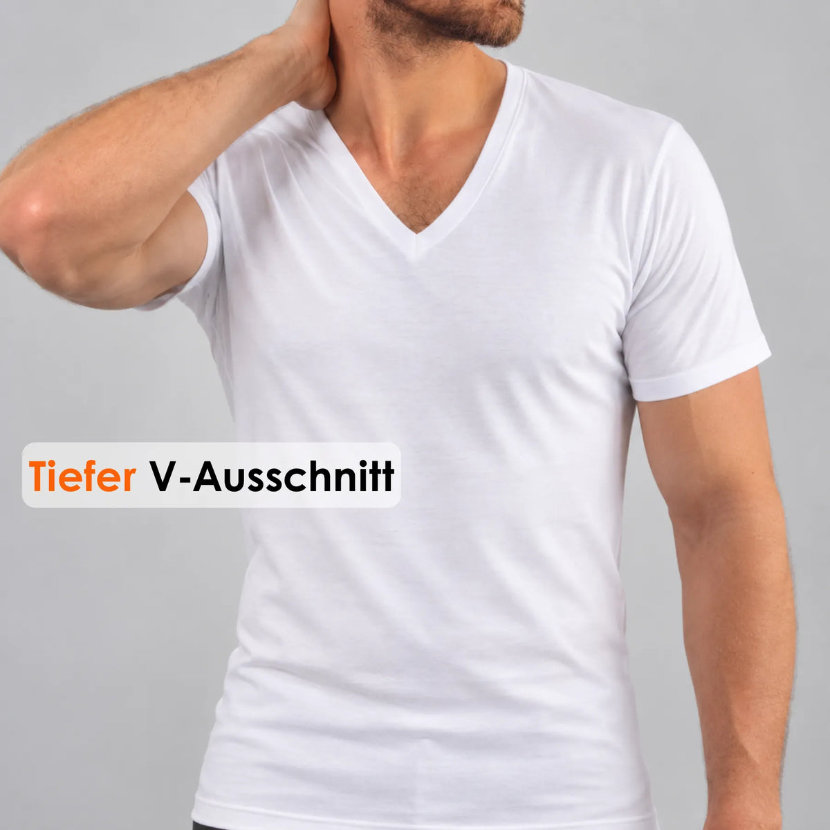 Herren-V-Unterhemd aus Baumwolle mit tiefem V-Ausschnitt von Cotton Majesty