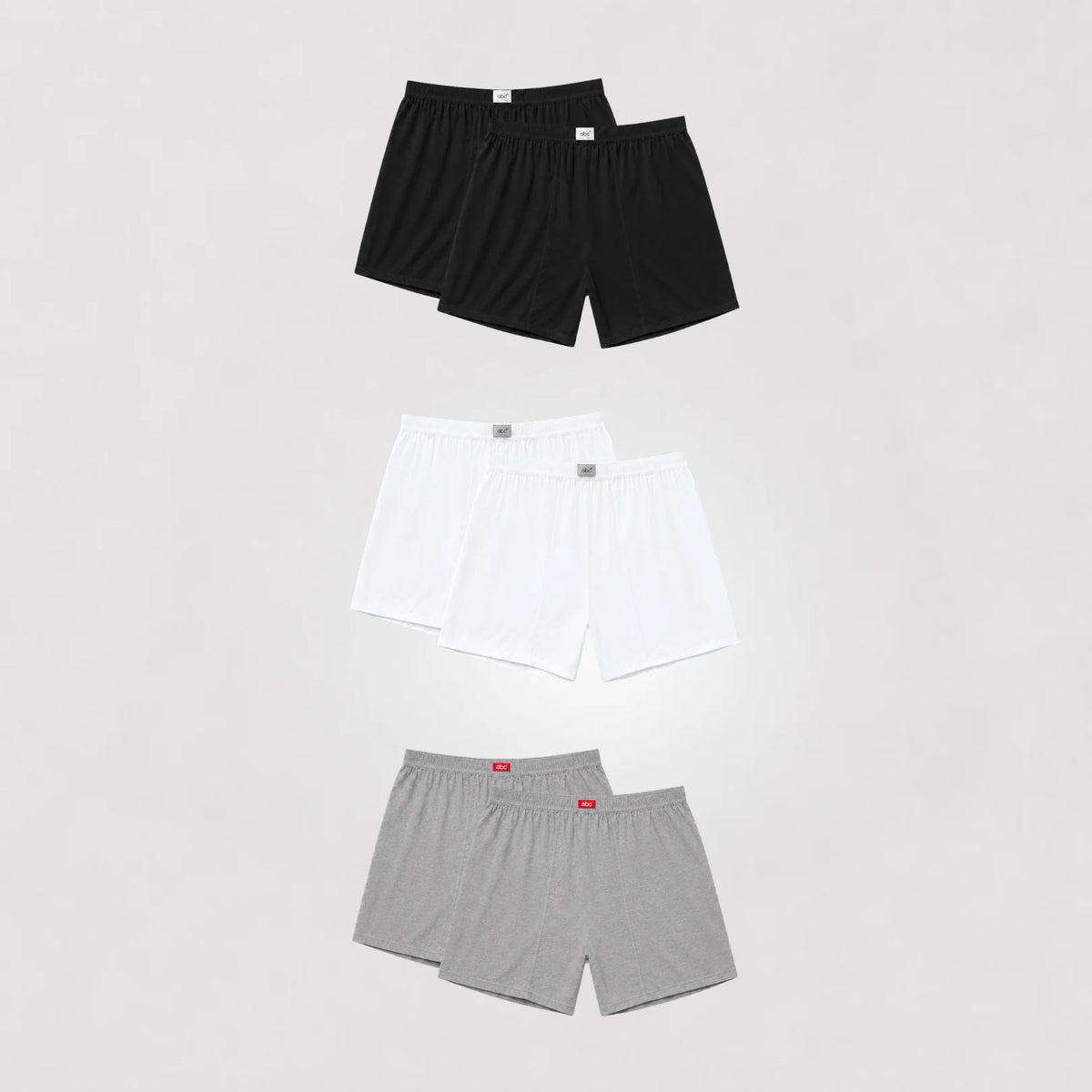 cm-pack-6 | Weite Herren-Boxershorts | 100 % Baumwolle | Weiß, Schwarz & Grau | 6er-Pack