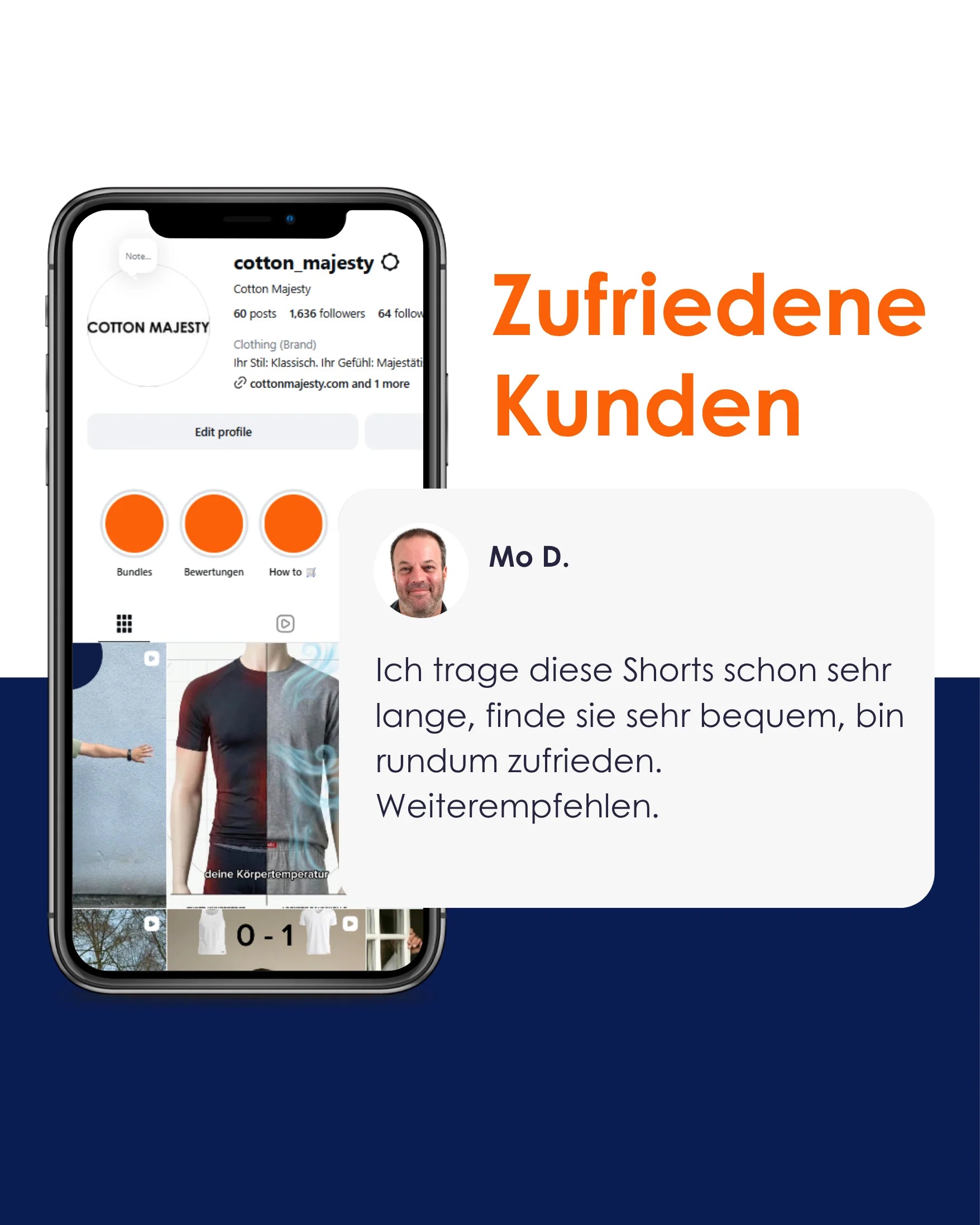 Kundenbewertung von Mo zu langanhaltendem Komfort mit Cotton Majesty Boxershorts
