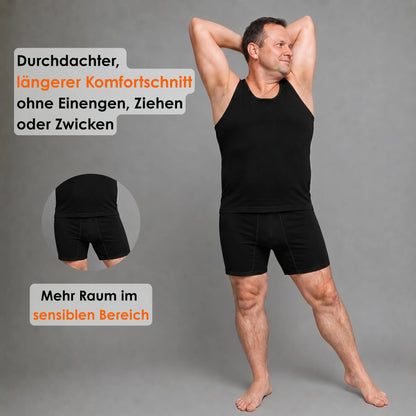 Schwarze ABC-Komfortschnitt Boxershorts für Herren mit maximaler Bewegungsfreiheit