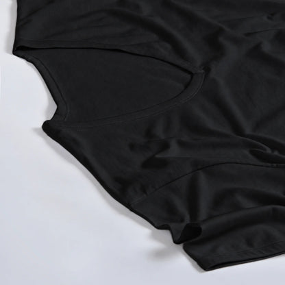 Schwarzes Herren-Unterhemd von Cotton Majesty mit V-Ausschnitt aus Baumwolle