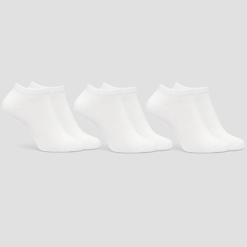 Second Skin – 3er-Pack weiße Sneaker Herrensocken aus Baumwolle von Cotton Majesty