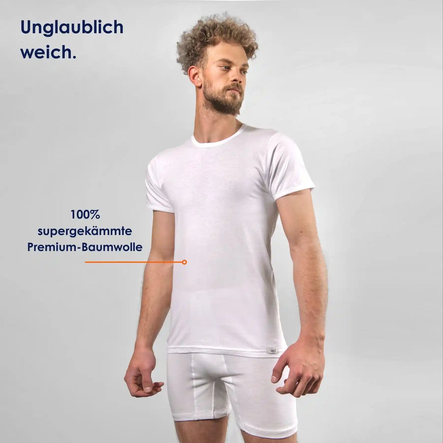Unterhemden baumwolle in weiss | rundhals für herren von Cotton Majesty | Frontbild