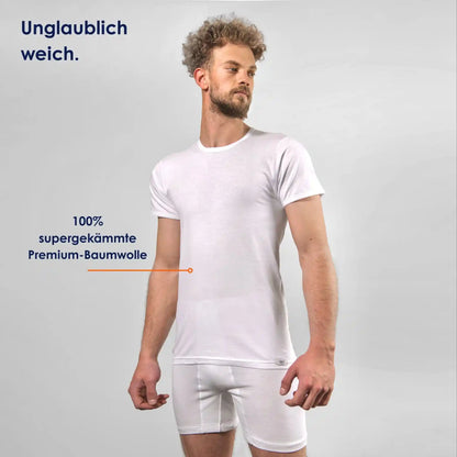 Unterhemden baumwolle in weiss | rundhals für herren von Cotton Majesty | Frontbild