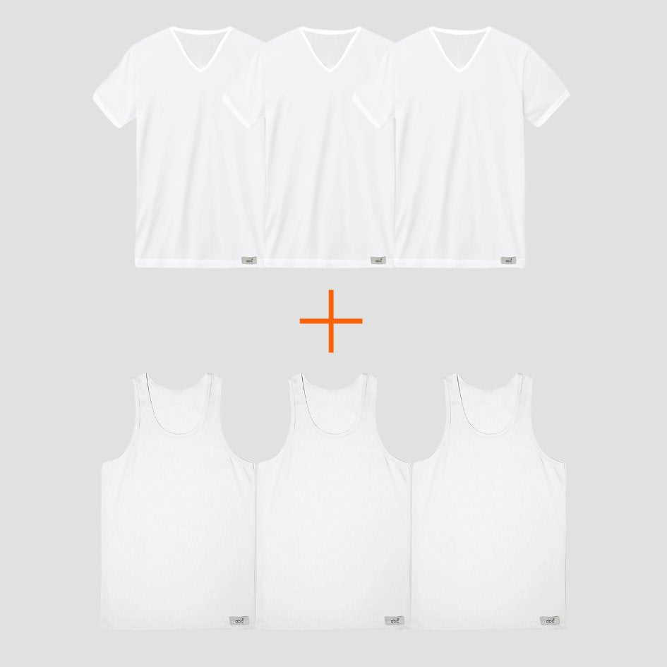6er Pack Herren Unterhemden und T-Shirts mit V-Ausschnitt | 100% Baumwolle | Cotton Majesty – maximaler Komfort jeden Tag