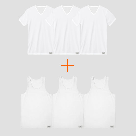 6er Pack Herren Unterhemden und T-Shirts mit V-Ausschnitt | 100% Baumwolle | Cotton Majesty – maximaler Komfort jeden Tag
