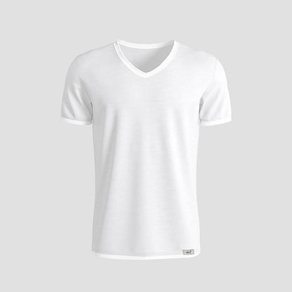 Unterhemden | t-shirt baumwolle weiss | v-ausschnitt | herren | Cotton Majesty | rule your comfort