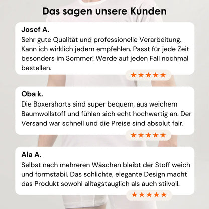 Weite Boxershorts für Herren als Kundenliebling mit 5-Sterne-Bewertung und 60 Tage risikofreies Testen.